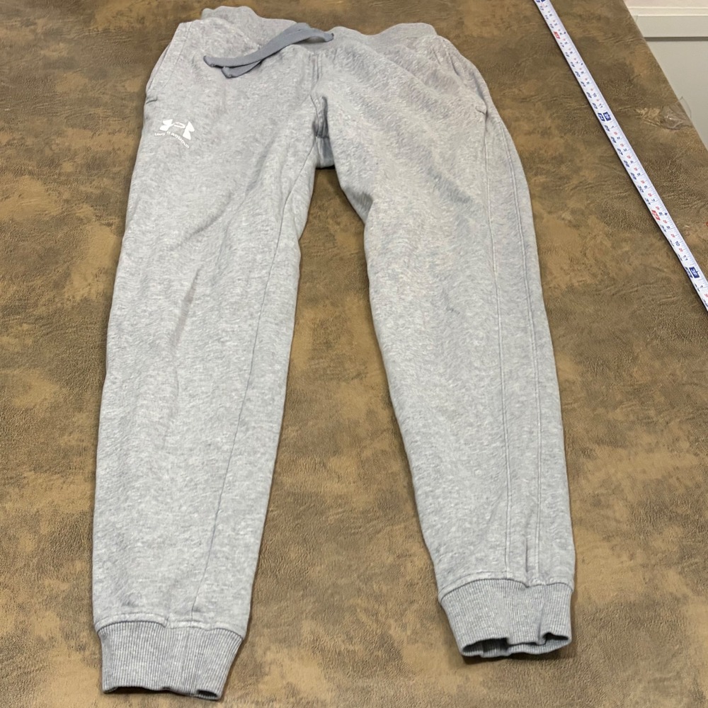 Under Armour Joggers Mens Medium Gray Rival Fleece Sweatpants Tapered 5574